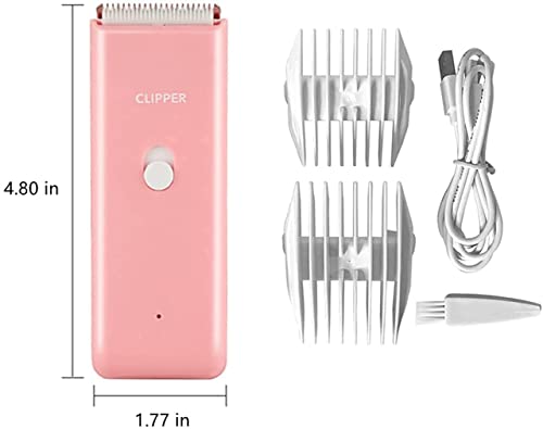 Dog Clippers Pet Grooming Clippers Kit,Low Noise Shaver Portable Electric USB Rechargeable Cordless Trimmer for Dogs,Cats and Other Pets (Pink)