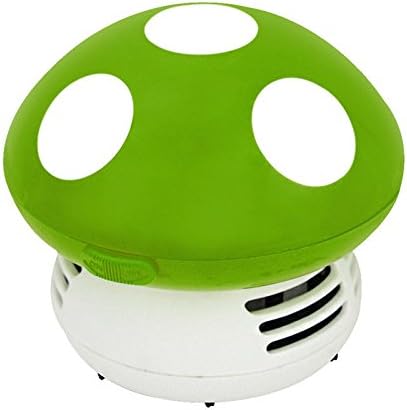 PeachFYE Mushroom Shaped New Portable Corner Desk Vacuum Cleaner Mini Cute Vacuum Cleaner Dust Sweeper (Green)