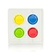 Arcade Light Switch Plate Cover, (White/Red,Blue,Green,Yellow) Double Switch, 2-Gang Standard Size Rocker Wall Plate, Game Room Decorator, Kid Bedroom Wallplate, Faceplate Replacement