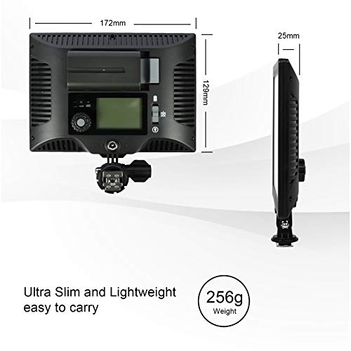 Bi-Color LED Video Light Panel, CRI95 Dimmable 1%-100% Photography Rig Lighting on Camera Camcorder YouTube Video Photo Shooting 3200K-5600K with Battery - Thumbnail 4