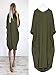 iLUGU Neutral Knee-Length Dress For Women Boatneck Solid Color Pocket Tops