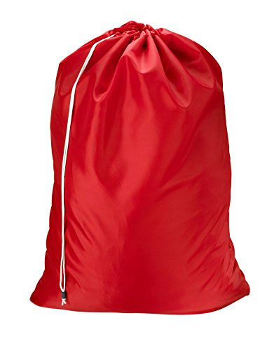 Nylon laundry bag - red, 30” x 40” - sturdy rip and tear resi…
