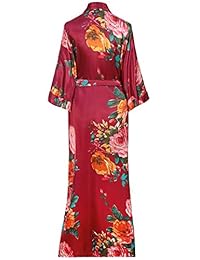 BABEYOND Kimono Robe Long Floral Bridesmaid Wedding Bachelorette Party Robe 53 Inches
