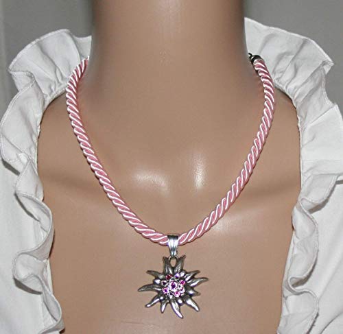 Dirndl necklace costume jewelry dirndl necklace cord edelweiss pendant - Thumbnail 6