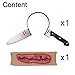 Pawliss Halloween Scary Knife-Thru-Head Headband & 3D Scars Sleeves Set Zombie Costume Accessories for Men Women