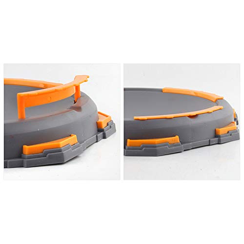 Top Battle Toy, Battle Tops Arena 28.5x28.5x4cm Burst Gyro Arena Disk Battle Top Launcher Stadium Toy Accessories for Boys Children Christmas Birthday Gifts Gray