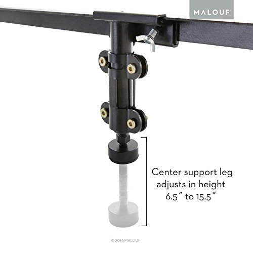 STRUCTURES Bolton Metal Bed Rail System with Center Support Bar and Adjustable Height Leg
