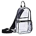 Clear Sling Bag for Women Shoulder Crossbody Backpack Chest Daypack one strap backpack see through transparent Stadium Approved(samll) Black