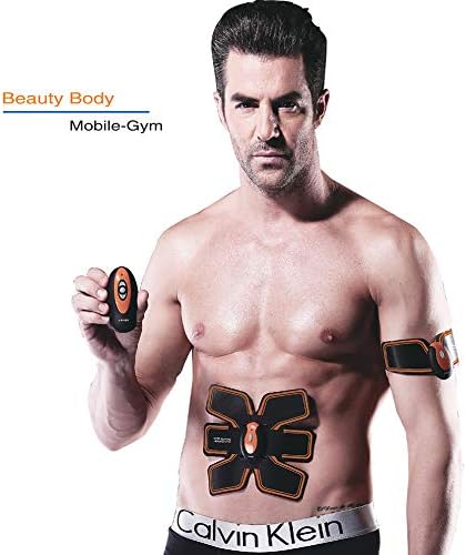 Muscle Stimulator, EMS ABS Trainer, Abdominal Muscle Toner Belt Set, USB Rechargeable Fitness Training Arms Legs Abdomen Back Waist 6 Modes Workout Machine with Remote Control for Men and Women