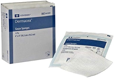 Gauze Sponge Dermacea Cotton 12-Ply 4 X 4" Square Sterile (Pack of 2)