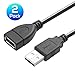 Insten [2-Pack] USB 2.0 Extension Cable - A Male to A Female M/F Extender Cord - 25 Feet 25 ft (7.62 Meters Long) High Speed, Black primary