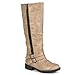 Journee Collection Womens Regular Wide-Calf and Extra Wide Calf Side Zip Buckle Knee-High Riding Boots