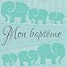 Mon baptême: Livre d'or I Félicitations et Jolis Souvenirs I Eléphant Famille turquoise I Baptém by 