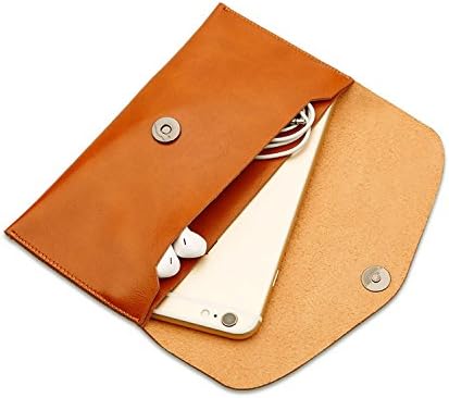 Ailzos Phone PU Leather Wallet Style Sleeve Case Cover,Portable Soft Fiber Leather Case Holster Cover Universal Pouch Sleeve for iPhone Xs/XS Max/8 Plus/7/6S/6/5,Samsung Galaxy S9 S8+ S8/S8 etc,Brown