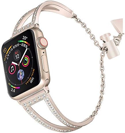 gessing Leless For Apple Watch for IWatch Series 4 40MM 44MM Fshion Luxury Stainless Steel Wristband Replacement Watch Girls Band Wrist Strap Bracelet Brings you lots of compliments (40MM, Gold)