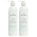 Puracy Organic Hand & Body Lotion, Fragrance Free Unscented Natural Moisturizer, 12 Ounce (2-Pack)