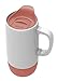Ello Jane Ceramic Travel Mug with Handle, Splash-Resistant Slider Lid and Built in Coaster, Perfect for Coffee and Tea, BPA Free, Dishwasher Safe, Coral, 18oz