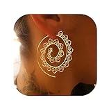 Sundear Vintage Spiral Earrings Love Heart Circles Hoop Earring