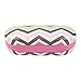 OptiPlix Dual Glasses and Contacts Case - Double Sided 2 in 1 Clamshell Hard Case for Eyeglasses and Contact Lenses with Mirror - Pastel Chevron With Matte Finish