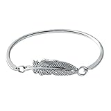 Godyce Leaf Feather Bangle Bracelet Jewelry Cuff Women