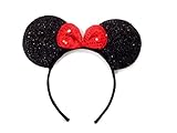 MeeTHan Mickey Mouse Minnie Mouse Ears Black Headbands Sparking Black Red: M1 (Black)