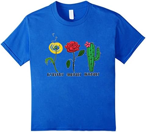 unisex-child Extrovert Ambivert Introvert Funny Cactus T-Shirt 12 Royal Blue