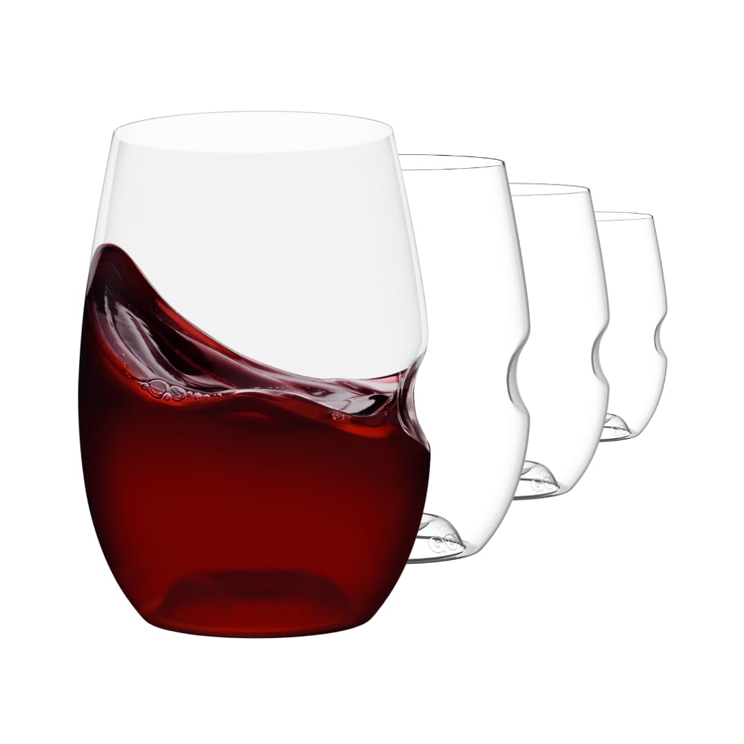 Govino Set of 4 Plastic Wine Glasses Reusable 16oz 475ml - Large Stemless Wine Glasses, Shatterproof, Dishwasher Safe (Tritan Plastic), Use for Outdoor Events