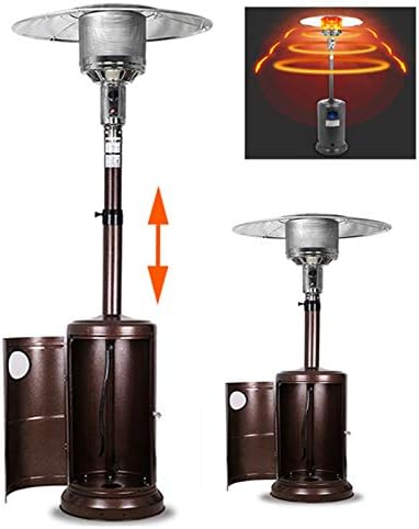 安心の実績 高価 買取 強化中 高さ調節可能プロパン屋外パティオガスヒーターのガスヒーター屋外パティオヒーター 13kw無料立ちテラスheaterfor屋外ガーデンパラソルパティオヒーター ブラウン Gas Natural