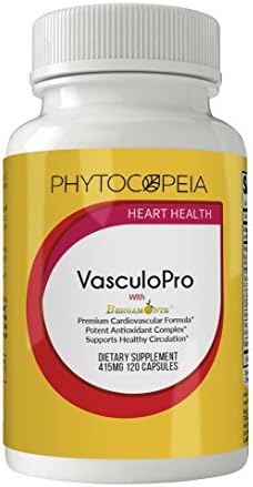 Phytocopeia VasculoPro with (Citrus Bergamot Extract) Bergamonte®, Vinpocetine, CoQ10, Magnesium, Taurine, Curcumin C3 Complex™, Rutin, &amp; Bioperine. Heart Health Supplement 120 Capsules