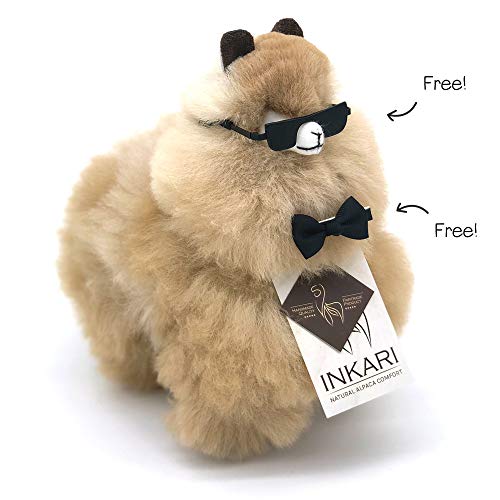 Inkari Alpaka Plüsch aus natürlicher und weicher Alpakawolle - Echte Alpakawolle, Frauen und Kinder - Sandstone (23cm) – Bild 3