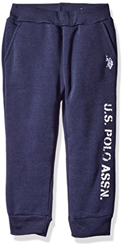 U.S. Polo Assn. Boys' Fleece Pull on Pant, Navy, 10/12