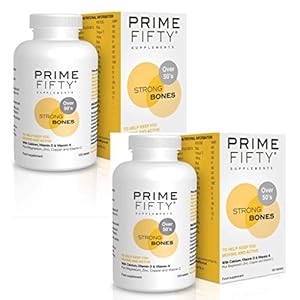 PRIME FIFTY Strong Bones | Over 50 Multivitamins & Minerals Targetted for Bone Support | for 50, 60, 70 Plus Men Women | Wiser Than Just Calcium Tablets/Generic Multi Vitamins | 120Tabs *2Pck +eBook