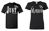 Shop4Ever® Couples Matching Just Married Wedding T-shirt