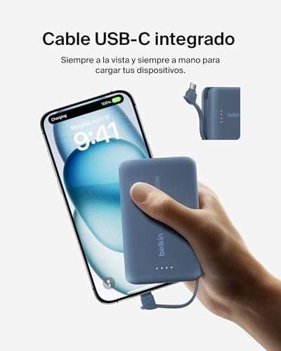 BoostCharge 10000 mAh Bateria Externa com Cabo USB-C - Azul