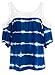 Women Cold Shoulder Splicing Short Sleeve Lace Loose Blouse Tops Shirt