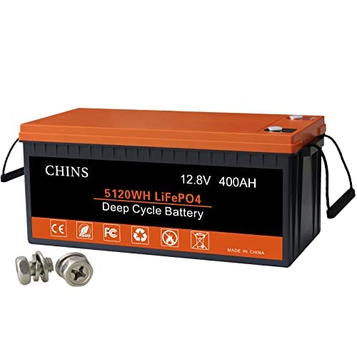 CHINS LiFePO4 Battery 12V 400AH,Bluetooth Lithium Battery Built in 200A ...