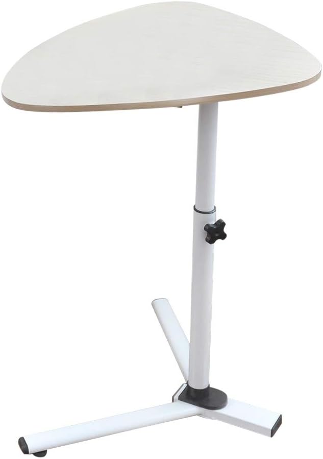 High Table, RDTIAN Raised and Lowered Mobile Lazy Laptop Desk Sofa End Table Side Table Snack Tray for Household Picnic (White)