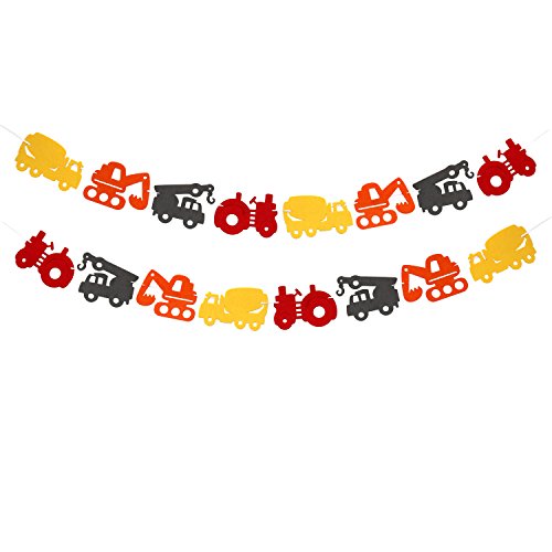 Construction zone garland kids birthday banner construc…