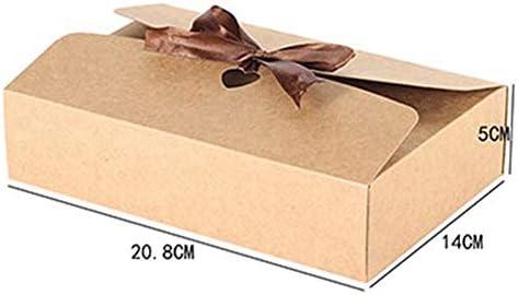 30 Pcs Small Gift Box for Cookies Candy Chocolates Kraft Paper Packing Boxes Baking Pastry Biscuits Nougat Boxes for Wedding Party (Brown, 20.8x14x5cm)