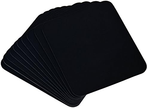 Home Advantage Mouse Pads Bulk Pack, 8 inch x 9 3/8 inch Smooth Fabric Mousing Surface (Black, 10-Pack)