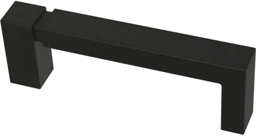 Franklin Brass Asymmetric Notched (10-Pack) Cabinet Handles 3" Hole to Hole Matte Black Kitchen Cabinet Pulls Drawer Handles Cabinet Hardware Dresser Drawer Pulls P40822K-FB-C