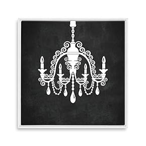 Framed Canvas Wall Art for Living Room, Bedroom Chandelier Silhouette XX Canvas Prints for Home Decoration Ready to Hang - 16x16 inches