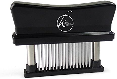 Meat Tenderizer 48 Ultra Sharp Blades Stainless Steel Tenderizing Tool for Beef, Pork, Chicken - (Black)