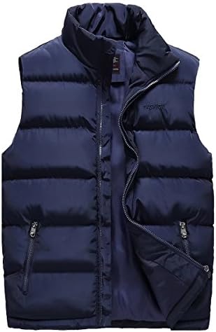 Msmsse Men's Warmer Puffer Vest Lightweight Packable Sleeveless Jacket Blue XXL