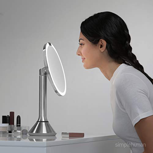simplehuman 8" Round Sensor Makeup Mirror with TouchControl Dual Light