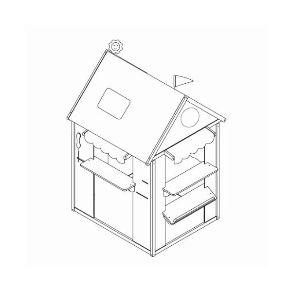 roba Spielhaus-Kombination, Rollenspiel Haus für Kinder, verwendbar als Kaufladen, Kasperletheater, Tafel, Schalter für Post/Bank/Kiosk – Bild 8