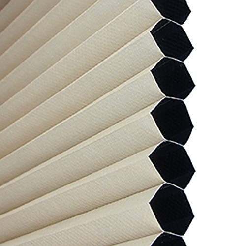 Honeycomb Shades Cellular Blinds Window Blinds and Shades Blackout Shades Fabric Blinds for Home and Office, Beige-White, 46x48
