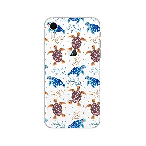 FancyCase Compatible with iPhone XR-New Cute Animal Pattern Soft TPU Protective Clear iPhone XR Case by Fancy Case (Blue Turtles)