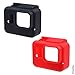 CamKix Silicone Sleeve Cases Compatible with The Frame Gopro Hero 7/6 / 5-2 Protective Covers - Black/Red - Protection for GoPro Camera Inside The Frame - Against Dust,Scratches and Light Shocks