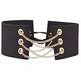 Women'S Wide Pu Suede Velvet Tube Lace-Up Punk Tatoo Choker Chaplet Necklace